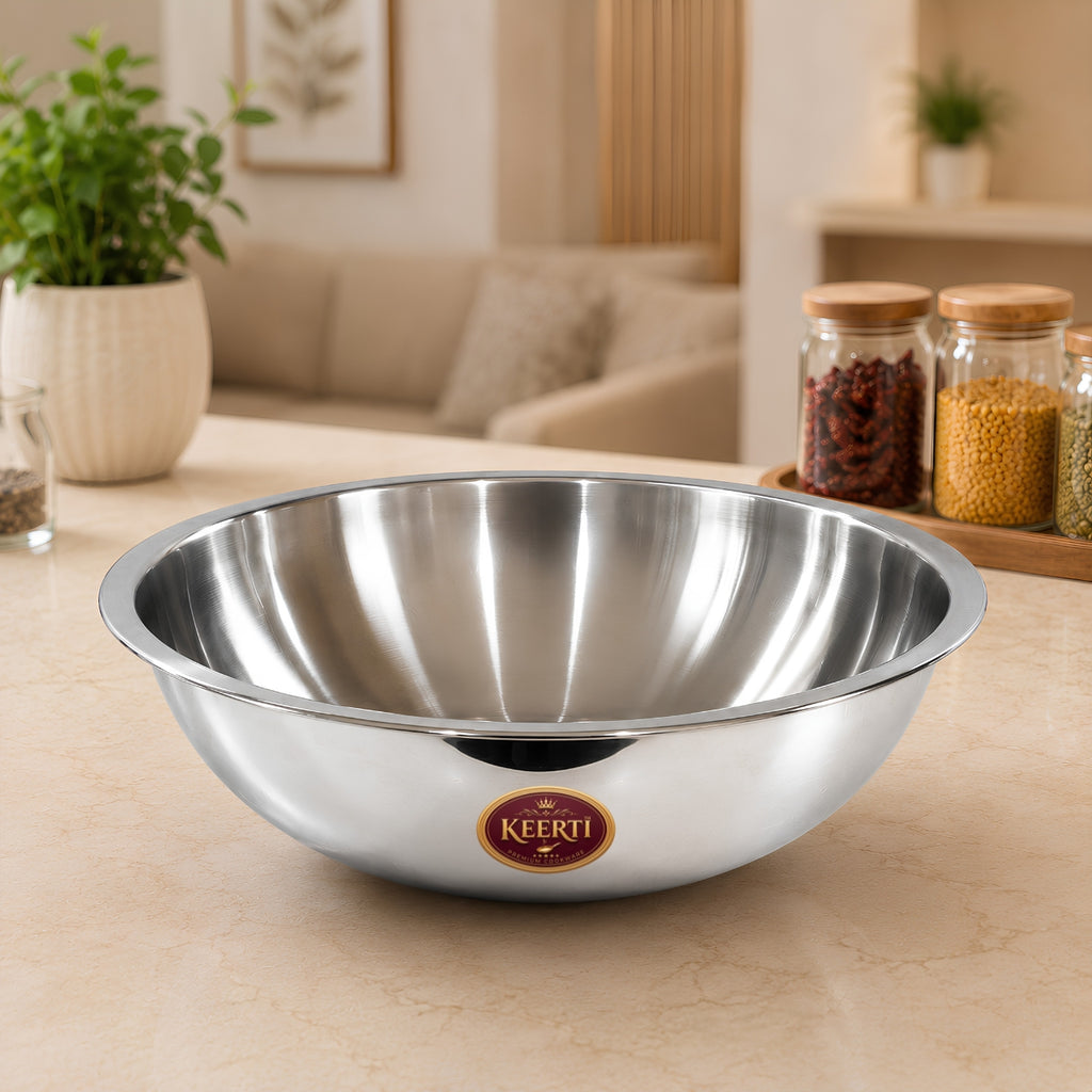 KEERTI Tri-Ply Stainless Steel Tasla (Multiple Sizes)