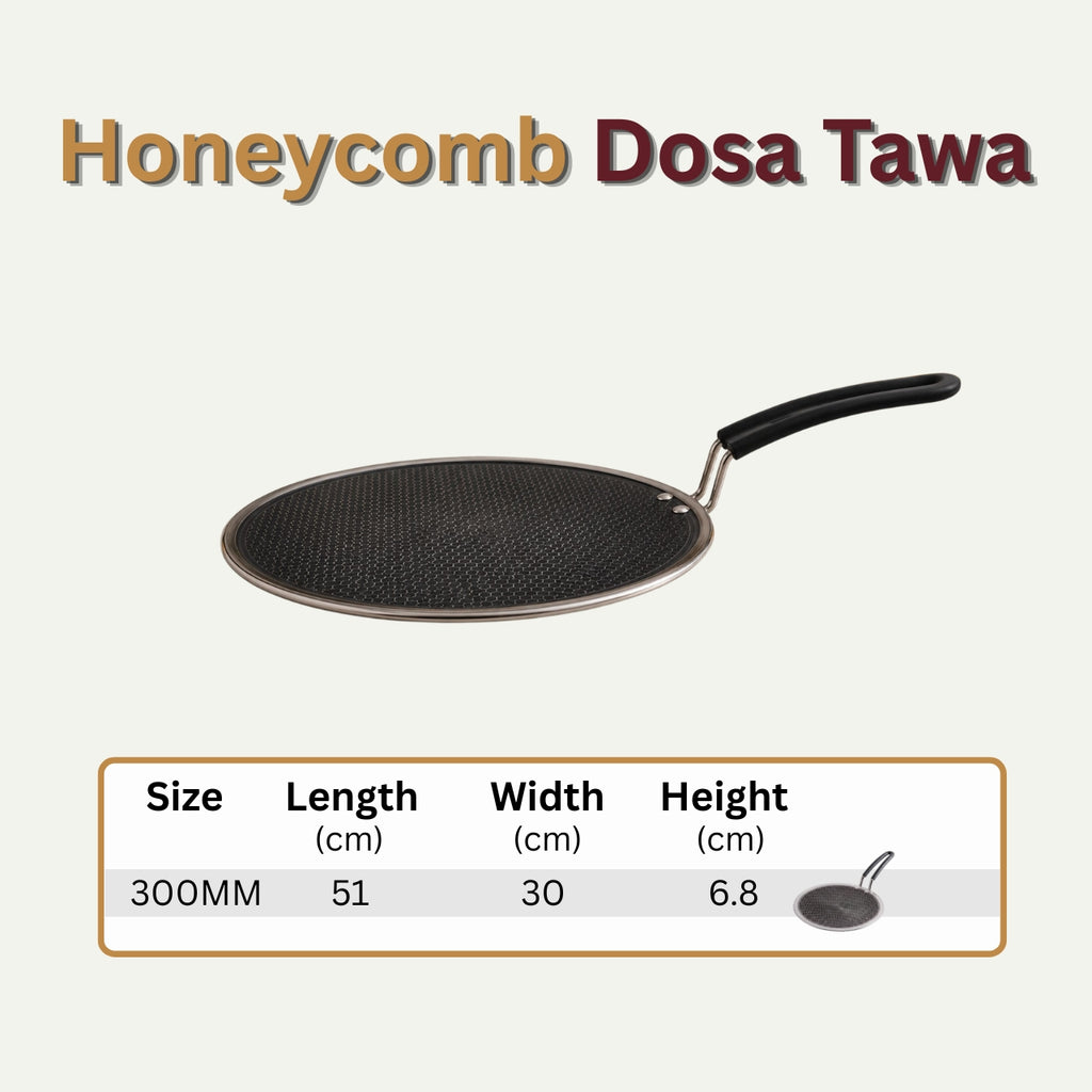 KEERTI Honeycomb Tri-Ply Stainless Steel Dosa Tawa-300MM
