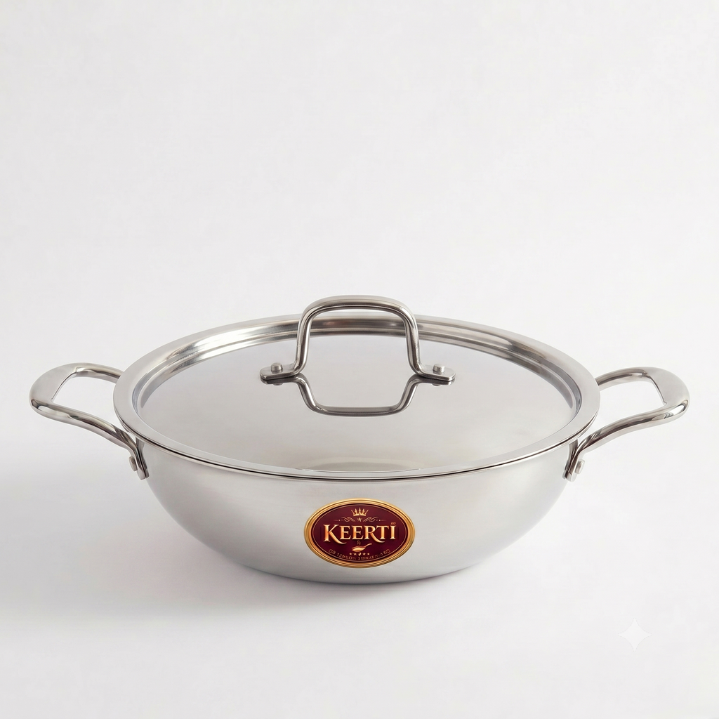 KEERTI Honeycomb Tri-ply Kadhai (Multiple Size)