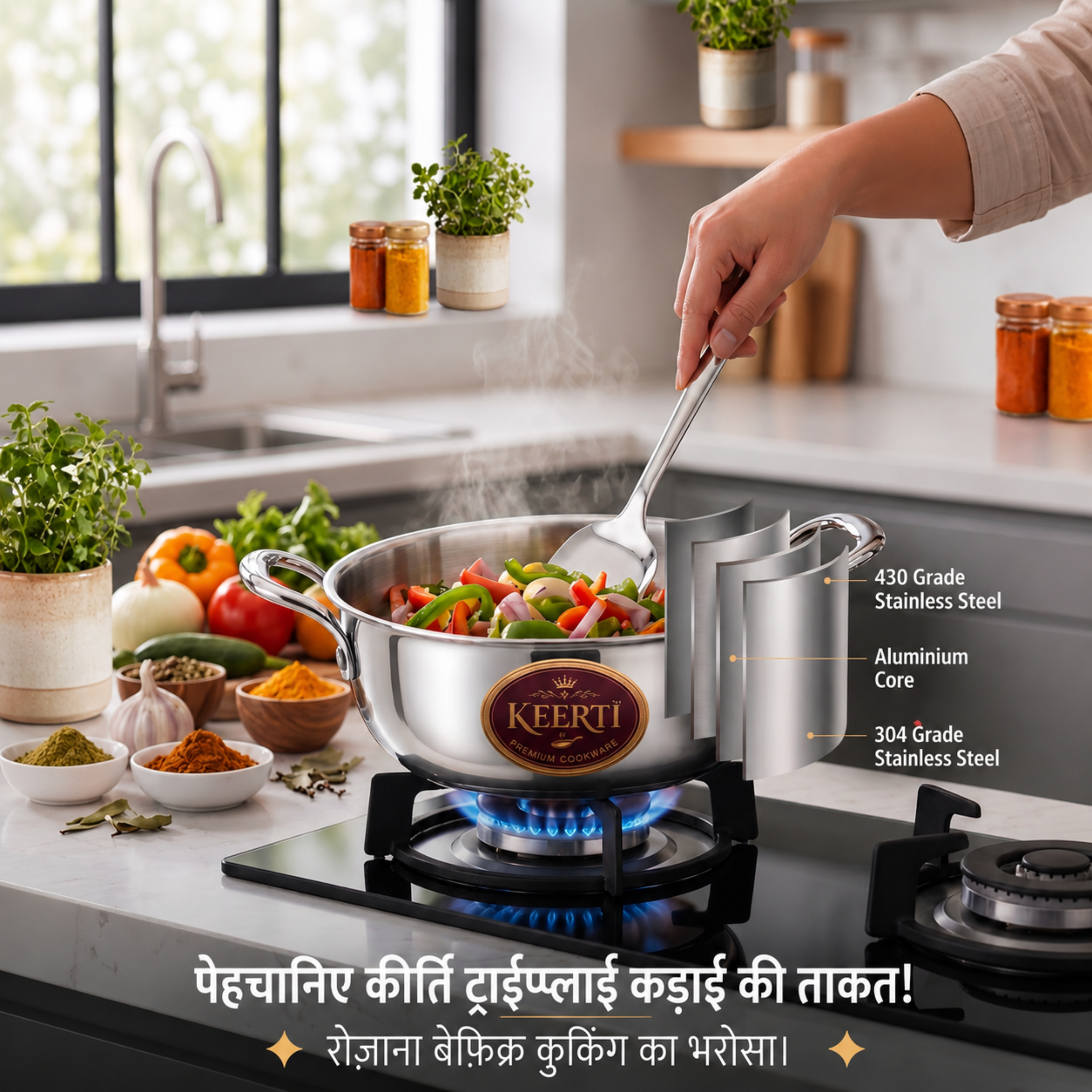 KEERTI TRI-PLY KADHAI